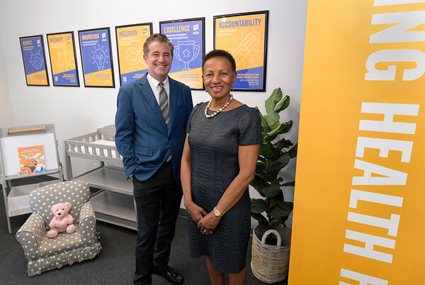 Dr. Don Larsen and Dr. Deborah Deas in the new nursing station