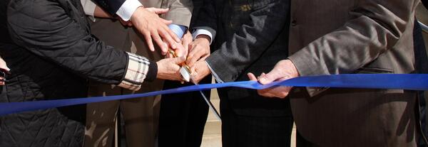 Close up of a ribbon cutting